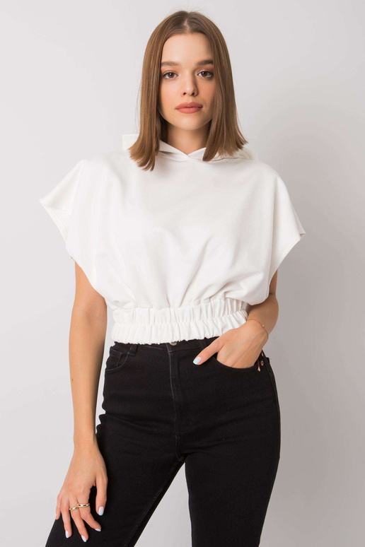 Bílá mikina Jeneen s krátkým rukávem