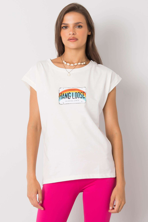 Ecru tričko s potiskem Aloha Ecru tričko s potiskem Aloha
