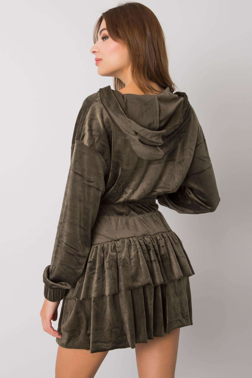 Khaki velurový set se sukní Letta Khaki velurový set se sukní Letta