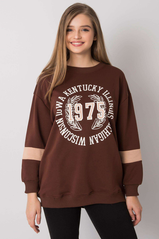 Tmavě hnědá oversize mikina s...