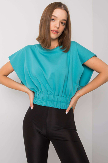 Krátká tyrkysová mikina...