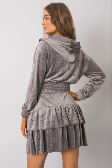 Šedý velurový set se sukní... 2