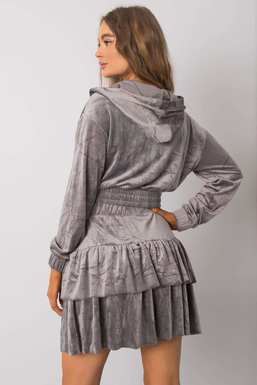 Šedý velurový set se sukní Letta Šedý velurový set se sukní Letta