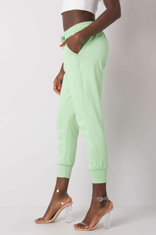 Světle zelené bavlněné tepláky Cailie