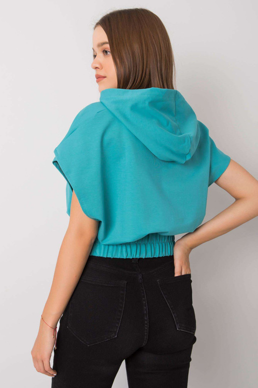 Tyrkysová mikina Jeneen s krátkým...