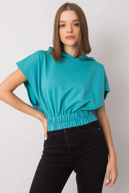 Tyrkysová mikina Jeneen s krátkým...