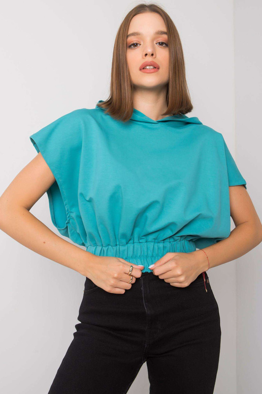 Tyrkysová mikina Jeneen s krátkým...