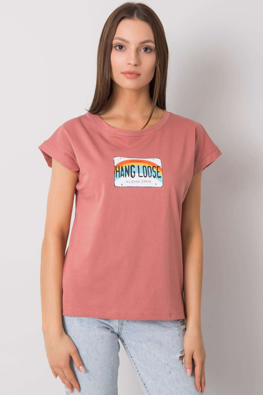 Špinavé růžové tričko s potiskem Aloha