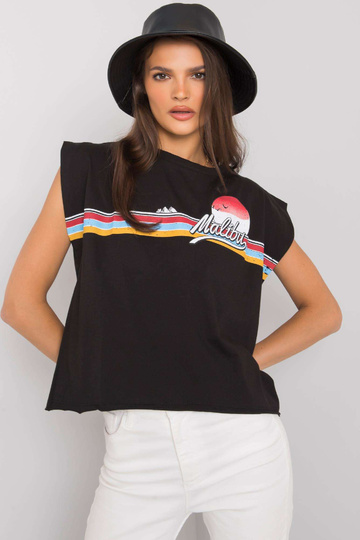 Černé tričko s potiskem Malibu 2