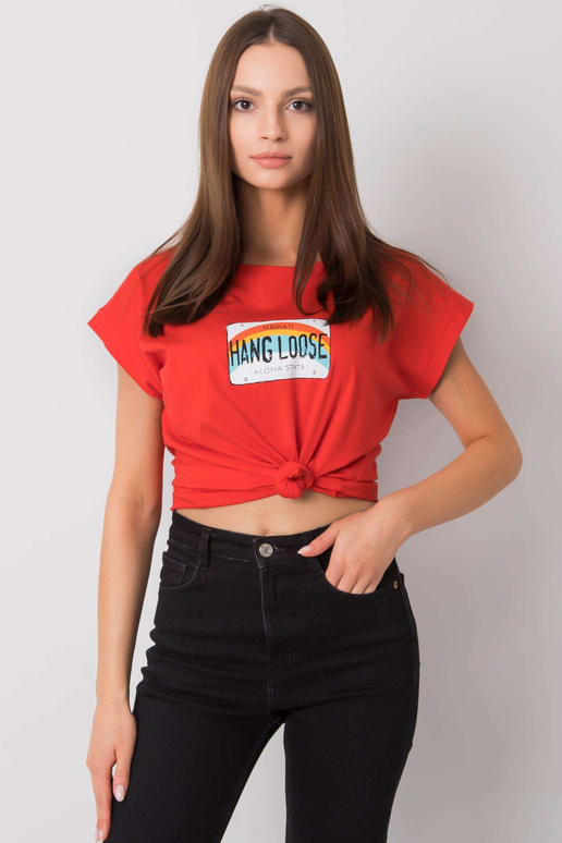 Červené tričko s potiskem Aloha Červené tričko s potiskem Aloha