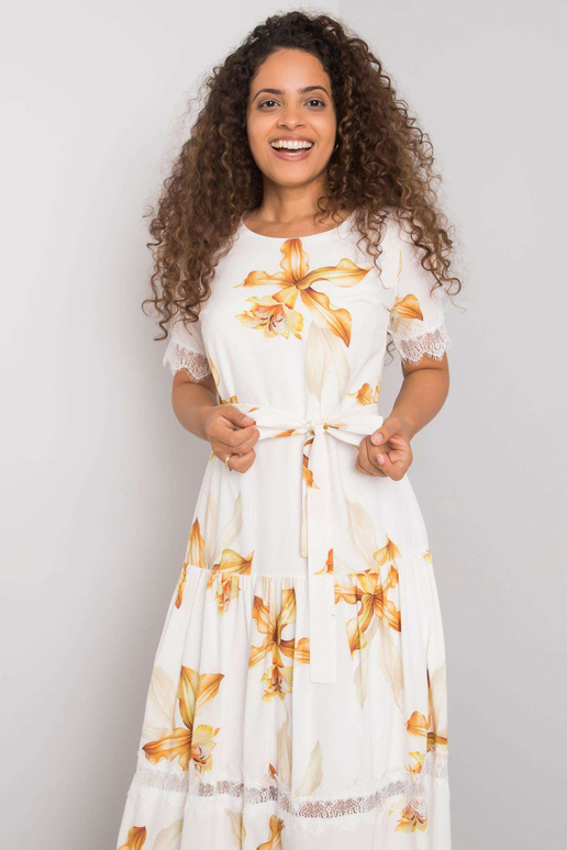 Bílé šaty s páskem Jaina