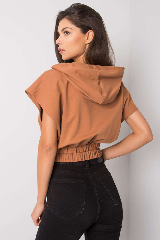 Světle hnědá mikina Jeneen s krátkým...