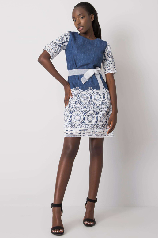 Námořnicky modré šaty s páskem Lidija