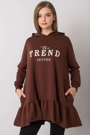 Tmavě hnědá oversize tunika...