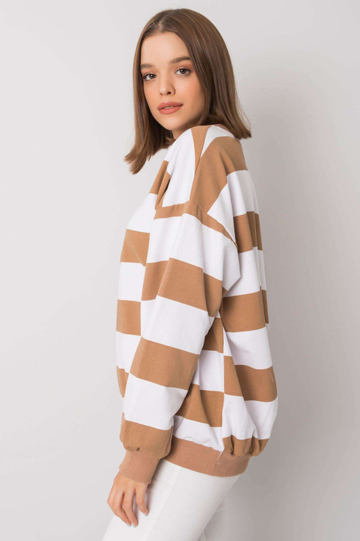 Yemima bílá velbloudí mikina s pruhy