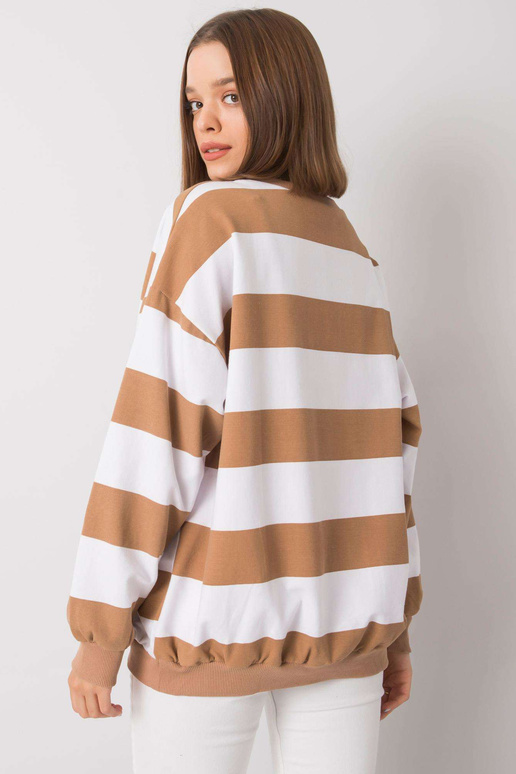 Yemima bílá velbloudí mikina s pruhy