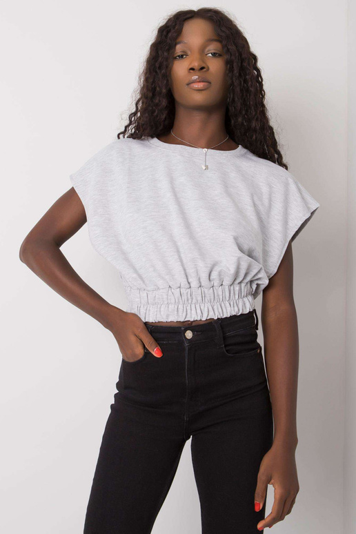 Šedá melanžová krátká mikina Antigua