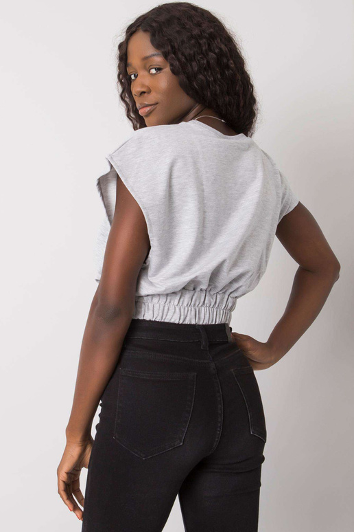 Šedá melanžová krátká mikina Antigua