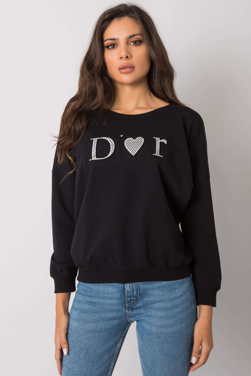 Černá mikina pro ženy bez kapuce Alodia