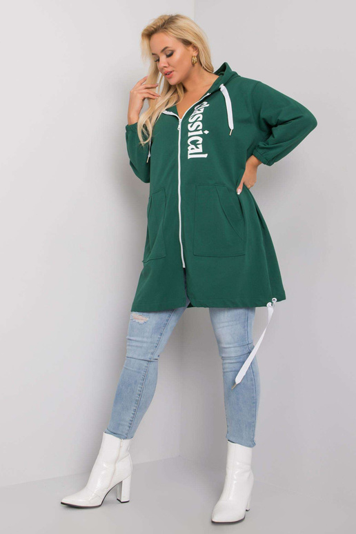 Tmavě zelená mikina s kapucí Stacy