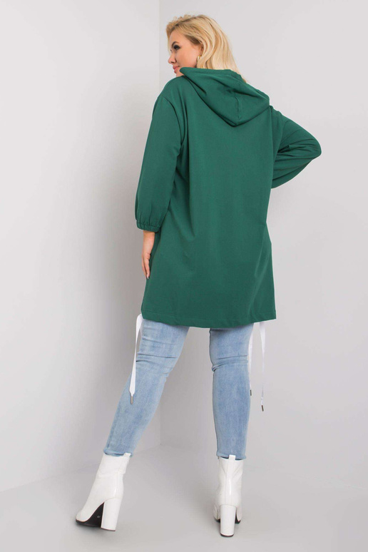 Tmavě zelená mikina s kapucí Stacy