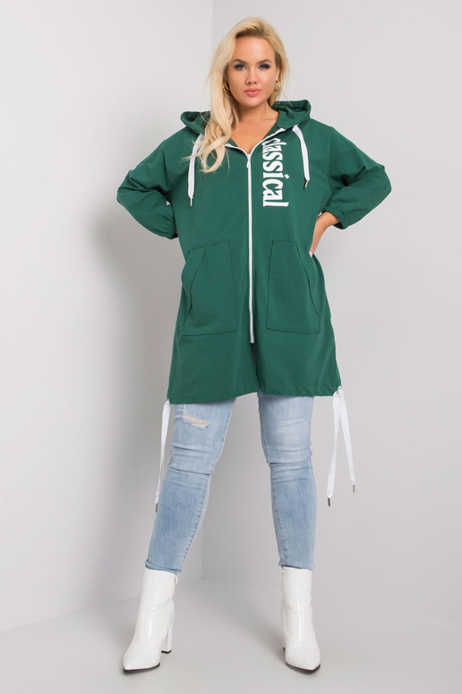 Tmavě zelená mikina s kapucí Stacy