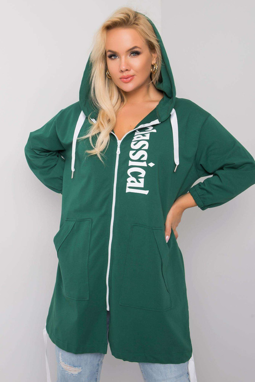 Tmavě zelená mikina s kapucí Stacy