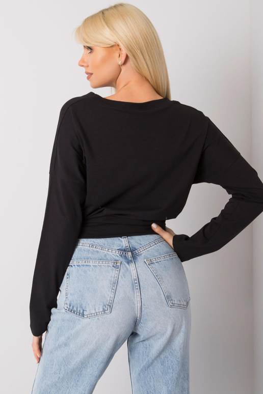 Černá halenka Bianca s výstřihem do V