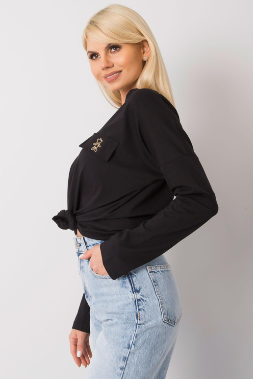 Černá halenka Bianca s výstřihem do V