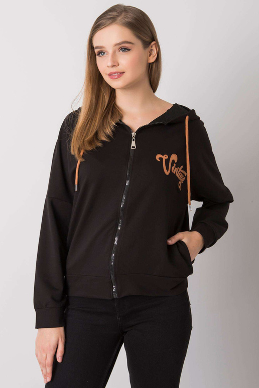 Černá mikina na zip Diane