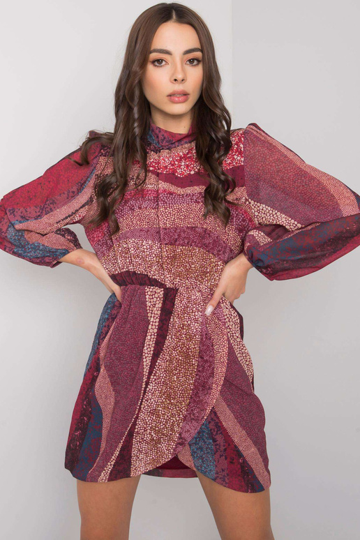 Vínové dámské šaty s potisky Brooks