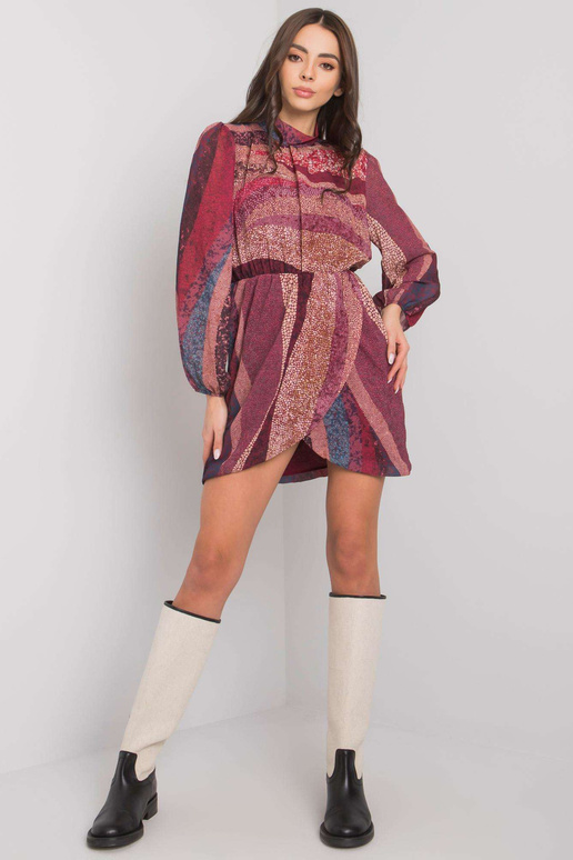 Vínové dámské šaty s potisky Brooks