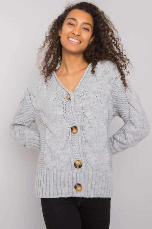 Šedý svetr na knoflíky Louissine RUE...