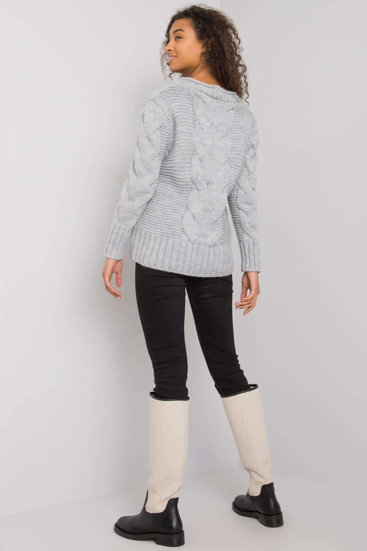 Šedý svetr na knoflíky Louissine RUE...