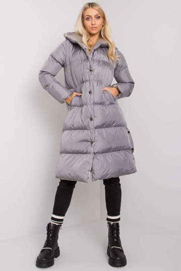 Tmavě šedá prošívaná bunda...