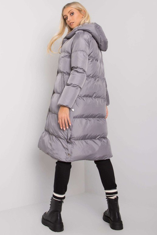 Tmavě šedá prošívaná bunda s...