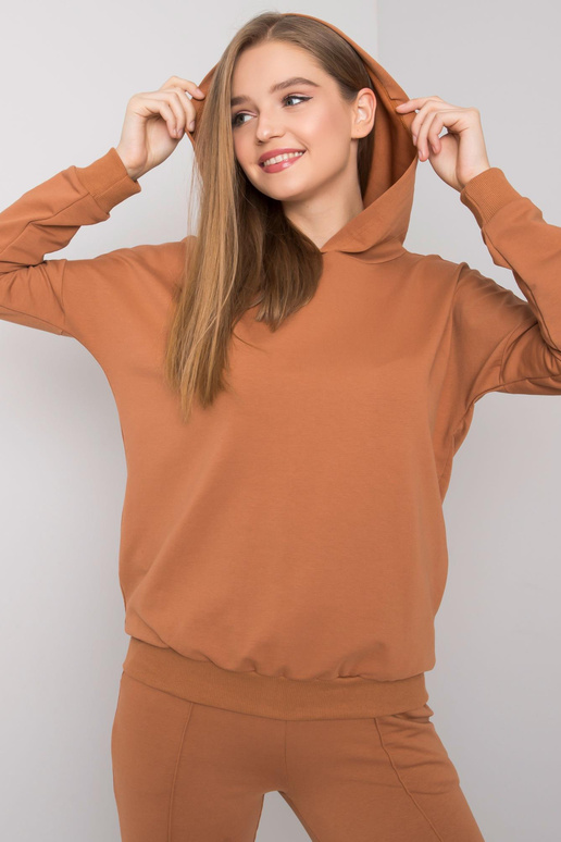 Světle hnědá mikina s mikinou a... Světle hnědá mikina s mikinou a...