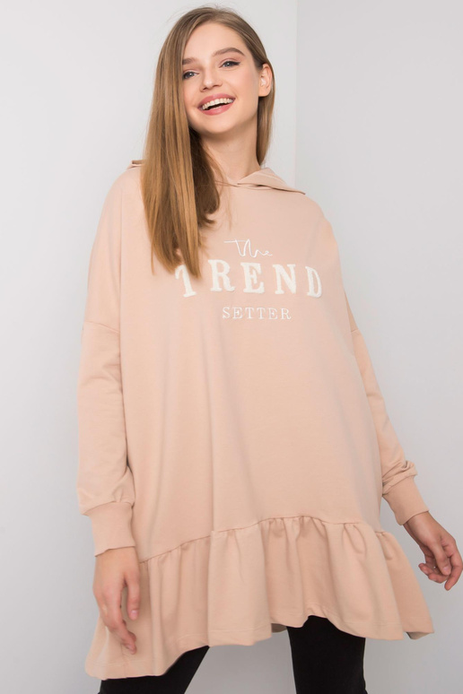 Béžová oversize tunika s kapucí Vanessa