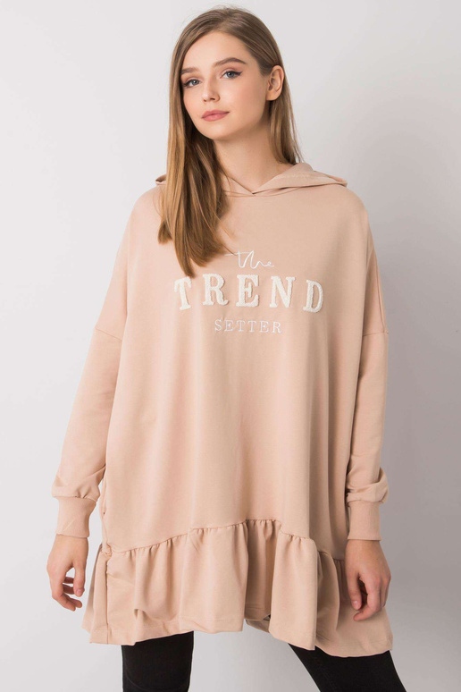 Béžová oversize tunika s kapucí Vanessa