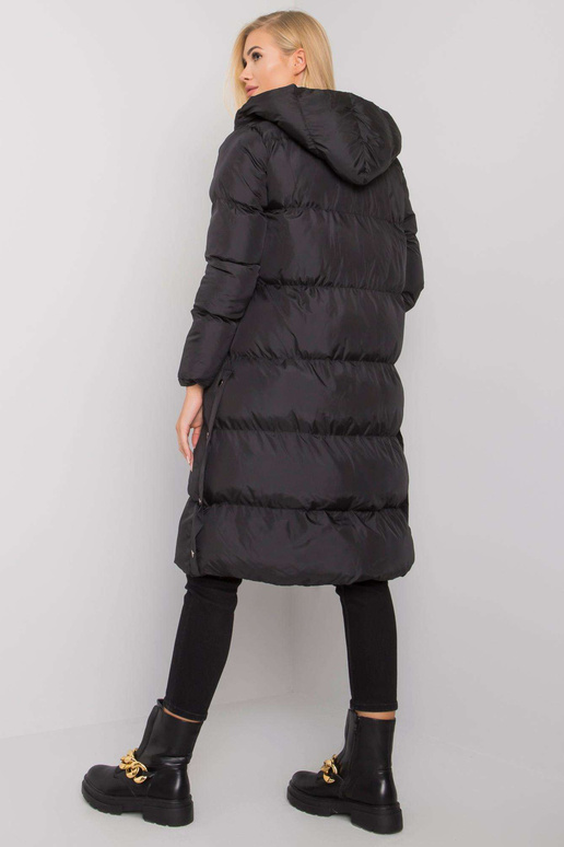 Černá prošívaná bunda s kapucí Starlet