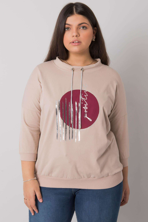 Světle béžová halenka plus size s...