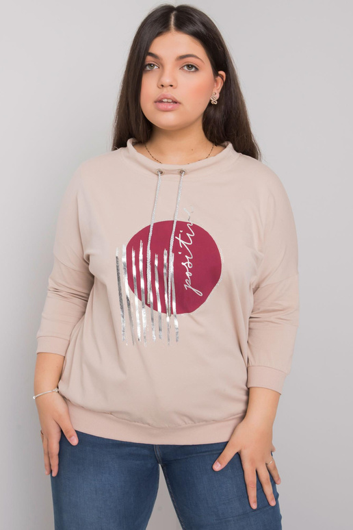 Světle béžová halenka plus size s...