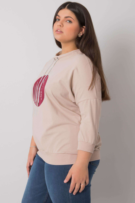Světle béžová halenka plus size s...