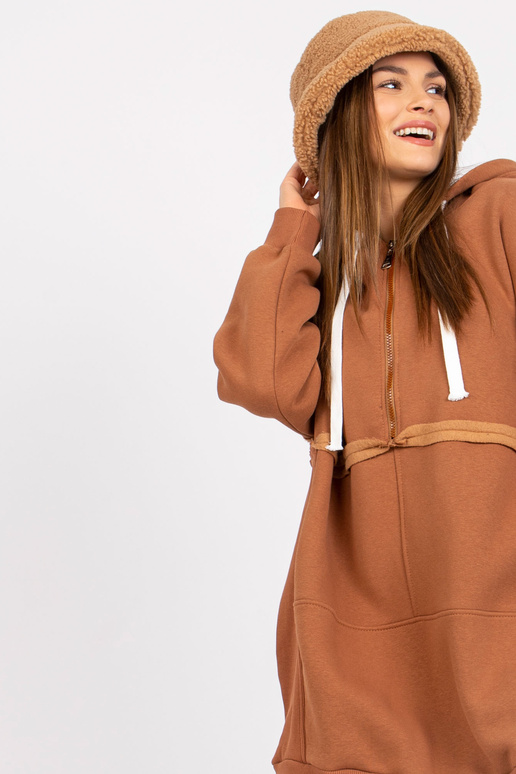 Světle hnědá mikina Boston s dlouhou...