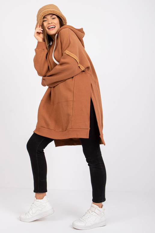 Světle hnědá mikina Boston s dlouhou...