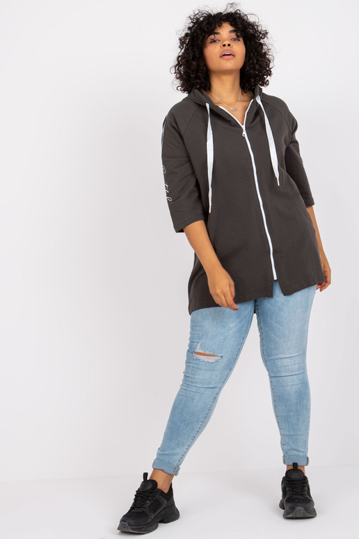 Khaki mikina větší velikosti s...