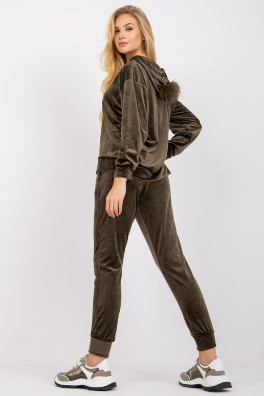 Khaki dvoudílný velurový set Avignon