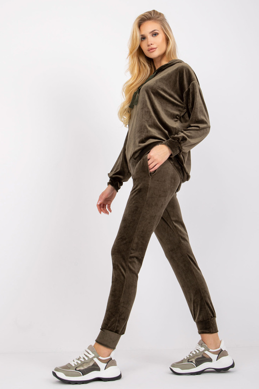 Khaki dvoudílný velurový set Avignon