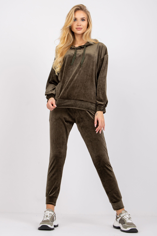 Khaki dvoudílný velurový set Avignon