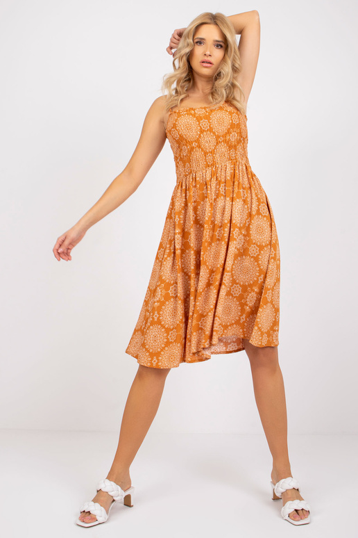 Tmavě oranžové vzorované šaty Hallie...